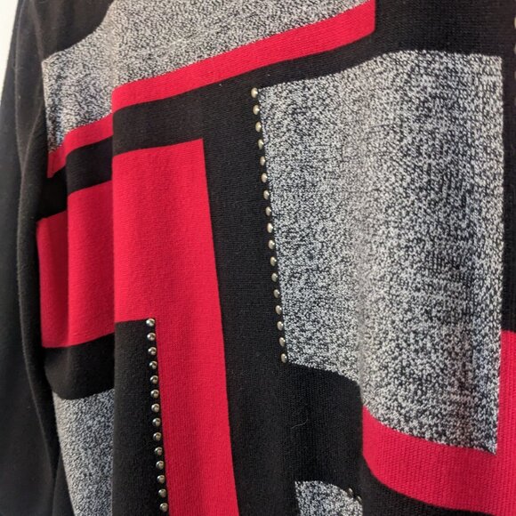 Alfred Dunner Women's Color Block Long Sleeve Sweater with Studs Size 2X - Picture 5 of 8
